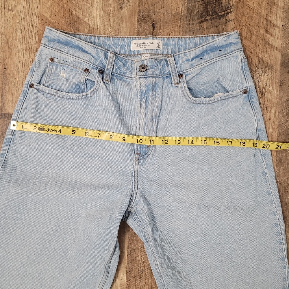 Abercrombie & Fitch The 90s High Rise Relaxed Distressed Women's Jeans Curve Lov - Picture 8 of 10